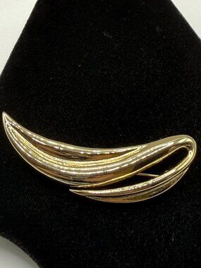 Vintage M. Jent Large Gold Brooch